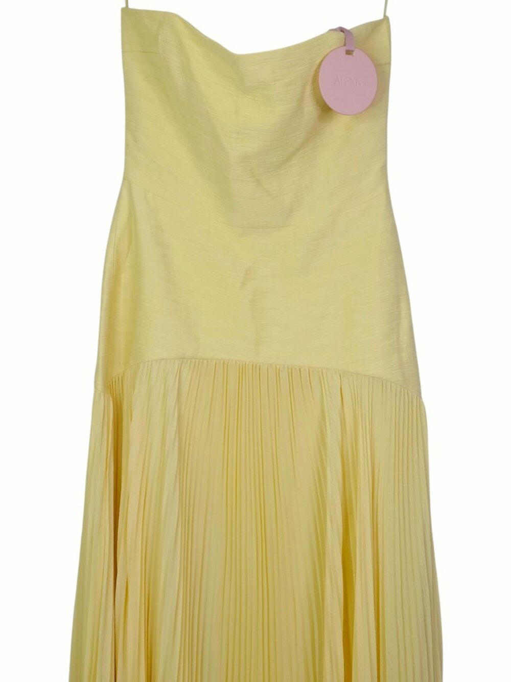 Alexis Sunniva Dress Yellow Pleated Strapless Plissé Maxi Gown NWT Size S - Picture 5 of 12